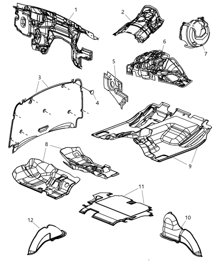 2007 Dodge Nitro Cowl And Dash Panel Silencers - Insulations Diagram