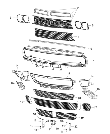 2016 Dodge Challenger Grille Diagram