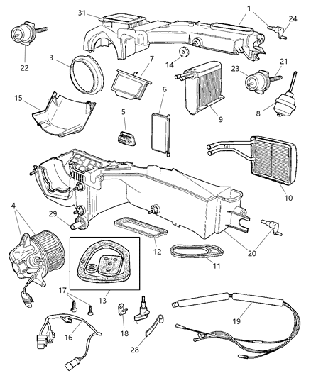 1999 Jeep Cherokee Seal-A/C And Heater Unit Diagram for 4874072AB