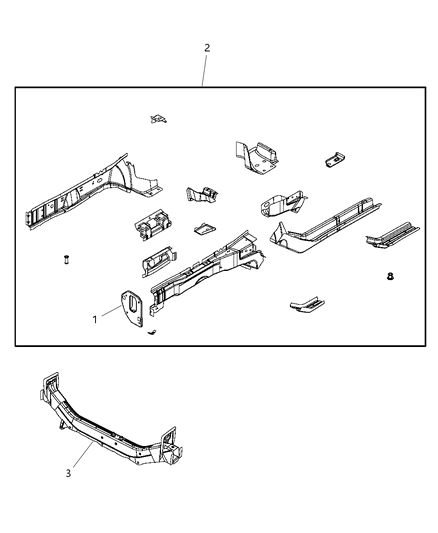 2009 Dodge Journey Frame, Front Diagram