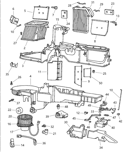 1998 Jeep Grand Cherokee Resistor Blower Motor Diagram for 4883692AA
