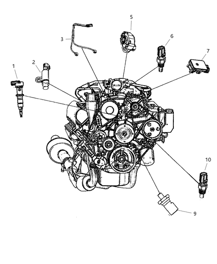 2004 Jeep Grand Cherokee Sensors - Engine Diagram 2