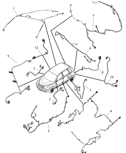 2005 Chrysler PT Cruiser Wiring-HEADLINER Diagram for 4671523AE