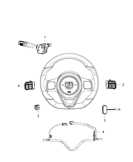 2015 Dodge Viper Switches - Steering Column & Wheel Diagram