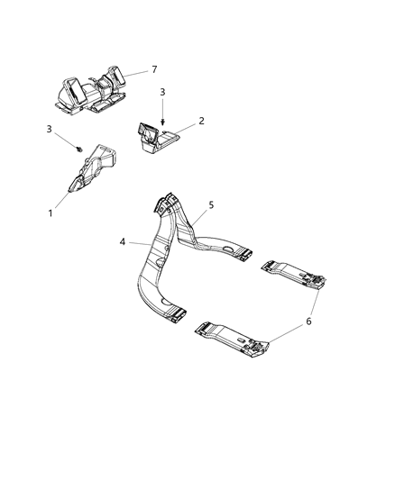 2018 Jeep Renegade Duct-Floor Distribution Diagram for 68245121AA