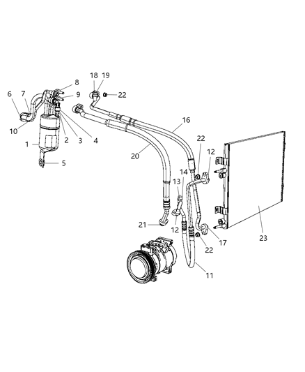 2010 Chrysler PT Cruiser Line-A/C Discharge Diagram for 5058274AD