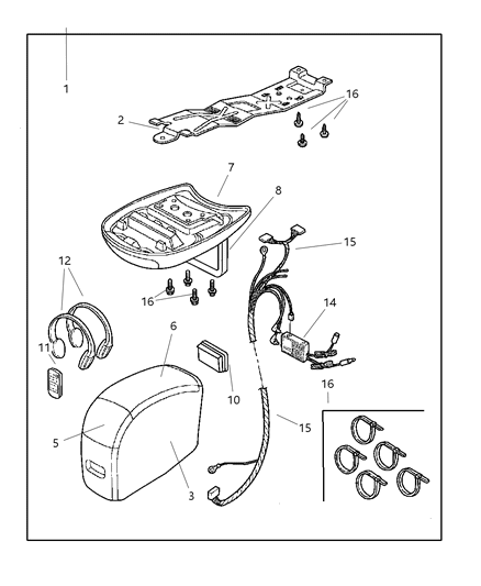 2003 Dodge Caravan Media System - Rear Seat Diagram 3