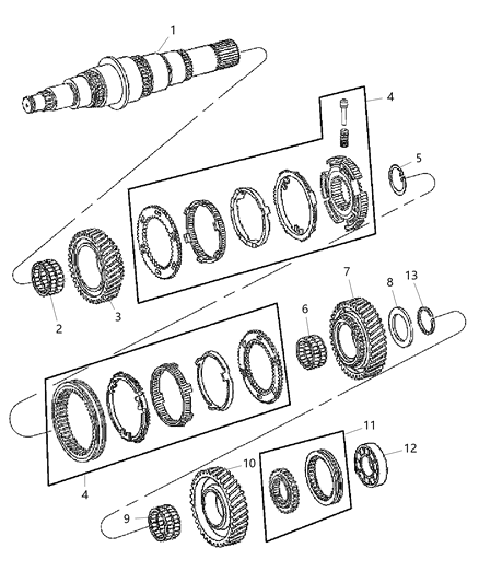 2007 Dodge Ram 3500 Output Shaft And Gears Diagram