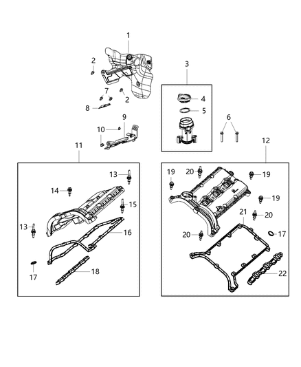 2021 Jeep Gladiator Cover-Cylinder Head Diagram for 68490020AA