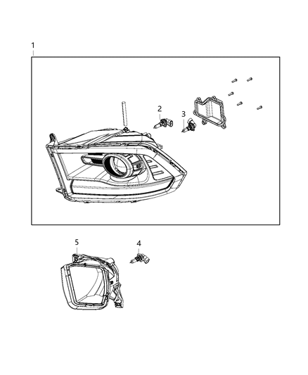 2018 Ram 1500 Parts, Lamp Service Diagram 1