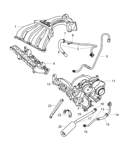 2003 Dodge Neon Connector-Turbo To Catalytic CONVERTE Diagram for 4884275AA