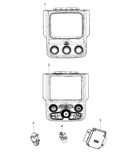 2017 Ram 3500 Cab Chassis A/C & Heater Controls Diagram