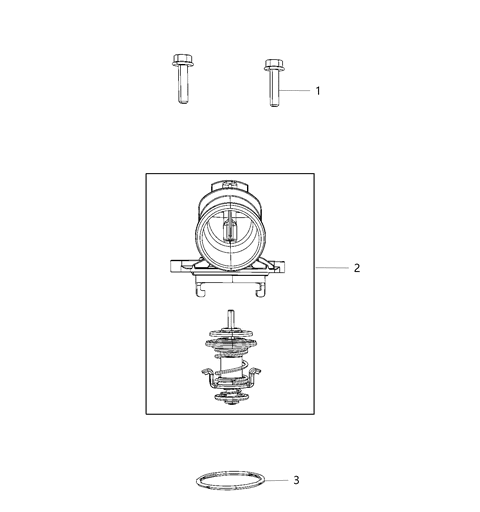2020 Ram 1500 New Style Thermostat & Related Parts Diagram 1