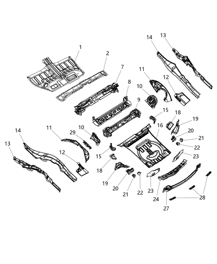 2011 Jeep Grand Cherokee Reinforce-Rear Rail Diagram for 68039062AA