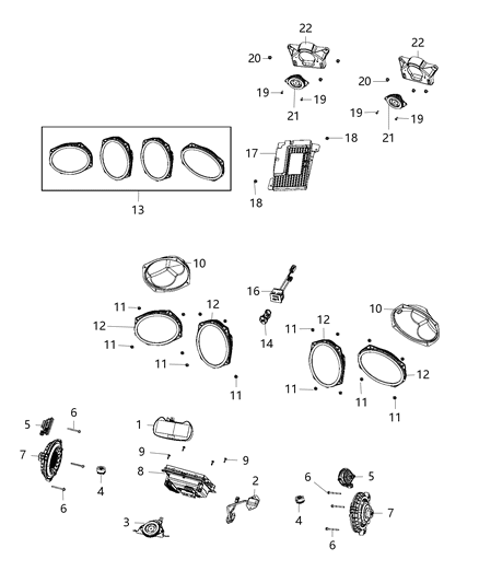 2017 Dodge Viper Cover-Speaker Opening Diagram for 5035339AA