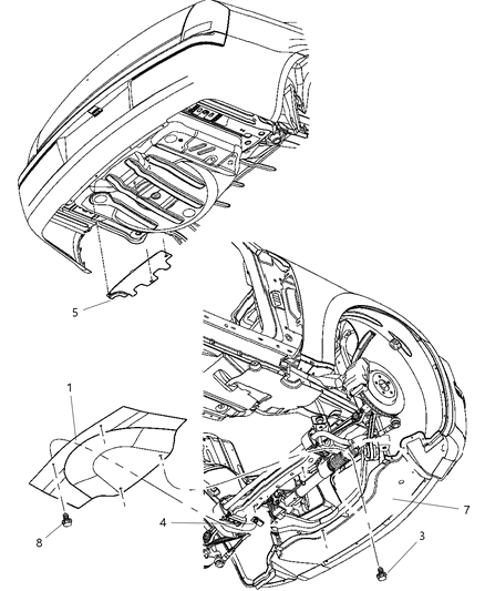 2005 Chrysler 300 Underbody Shields Diagram