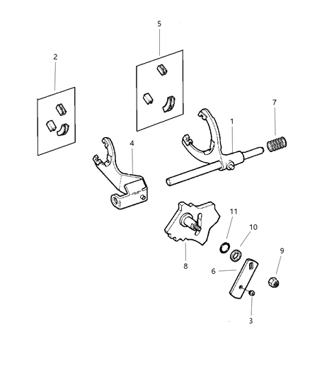 2001 Jeep Wrangler Forks & Rail Diagram