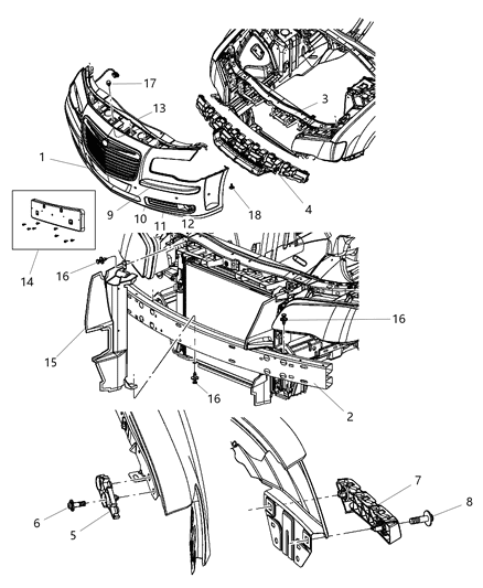 2011 Chrysler 300 Bezel-Fog Lamp Diagram for 68127947AA