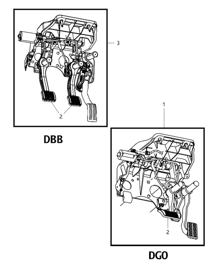 2019 Ram 3500 Cab Chassis(<10K lb.) Pedal, Brake Diagram 2