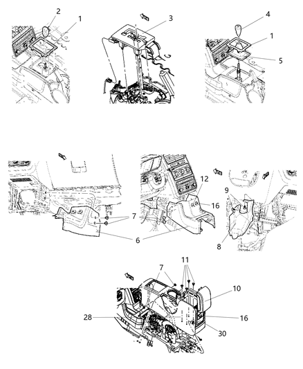 2009 Dodge Journey Console ARMREST Diagram for 1LK311D1AA