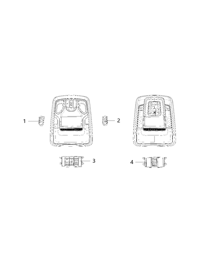 2020 Ram 3500 Switches - Console Diagram 2