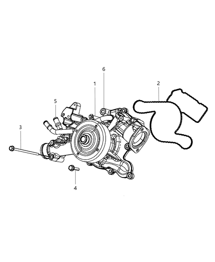 2009 Chrysler Aspen Water Pump & Related Parts Diagram 3