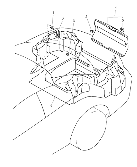 2005 Chrysler Sebring Coupe Trunk Room Trim Diagram