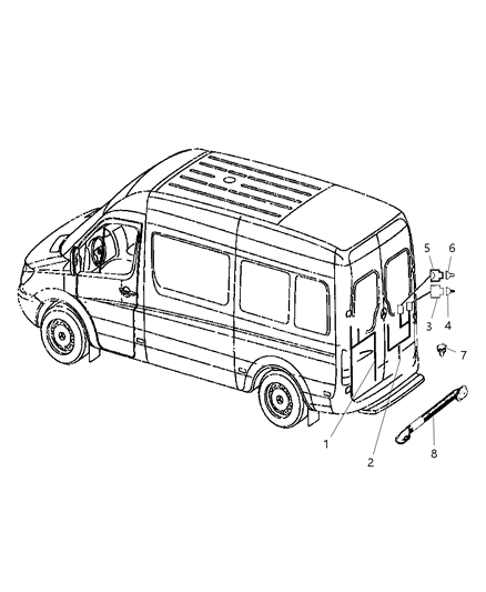 2009 Dodge Sprinter 3500 Wiring-Rear Door Diagram for 68013442AA