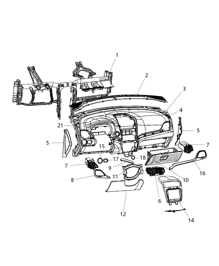 2012 Dodge Journey Cover-Steering Column SHROUD Diagram for 1QD11DX9AB