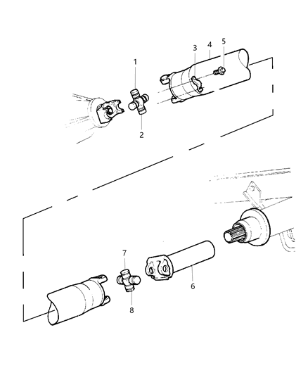 1999 Dodge Ram Van Drive Shaft Diagram for 52105876AA