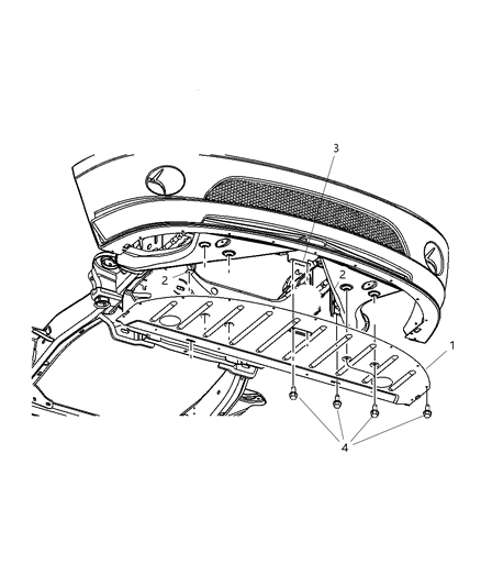 2007 Dodge Ram 1500 Panel-UNDERBODY Front Diagram for 5030020AB