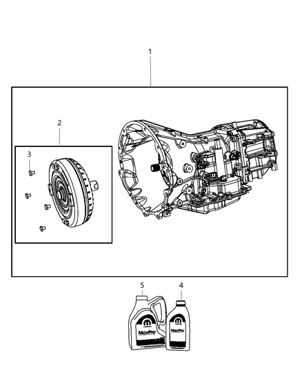 2009 Dodge Nitro Trans Kit-With Torque Converter Diagram for 68039350AB