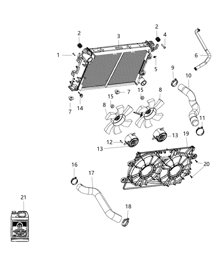 2017 Dodge Viper Radiator & Related Parts Diagram