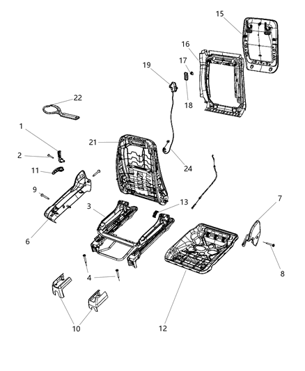 2009 Dodge Challenger ADJUSTER-Manual Seat Diagram for 4610236AB