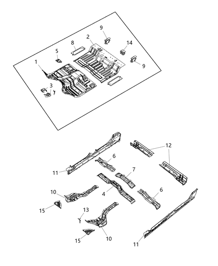 2021 Ram 1500 Support-Rear Seat Diagram for 68328036AA