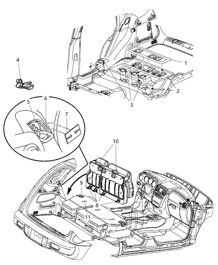 2007 Chrysler PT Cruiser Bezel-Seat Pivot Diagram for TK88BD5AD