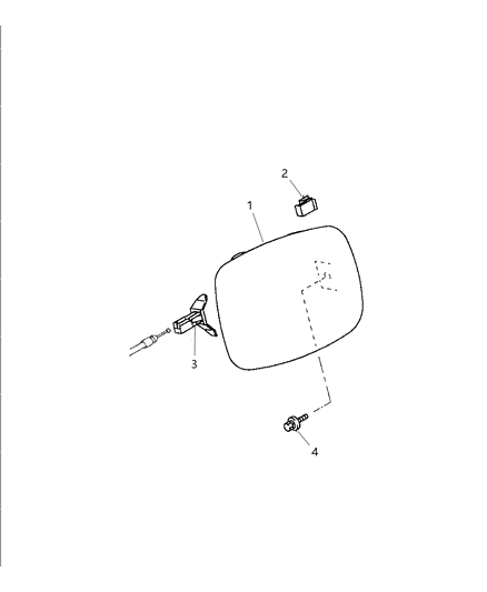 1998 Chrysler Sebring Coupe Fuel Filler Lid & Lock Diagram