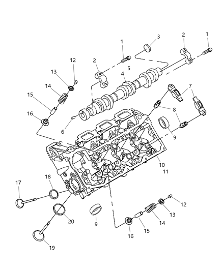 2004 Jeep Liberty Camshaft & Valves Diagram 4