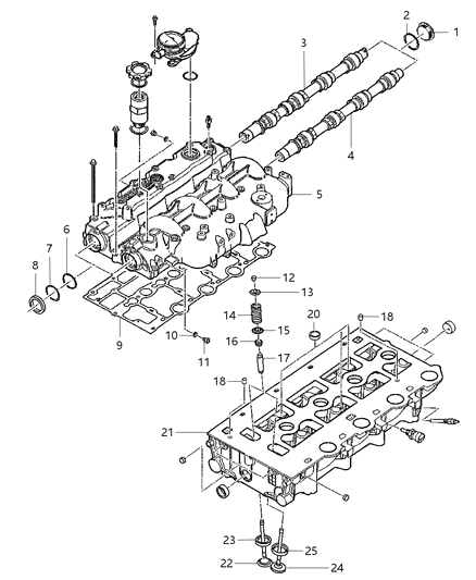 2003 Jeep Liberty Camshaft & Valves Diagram 3