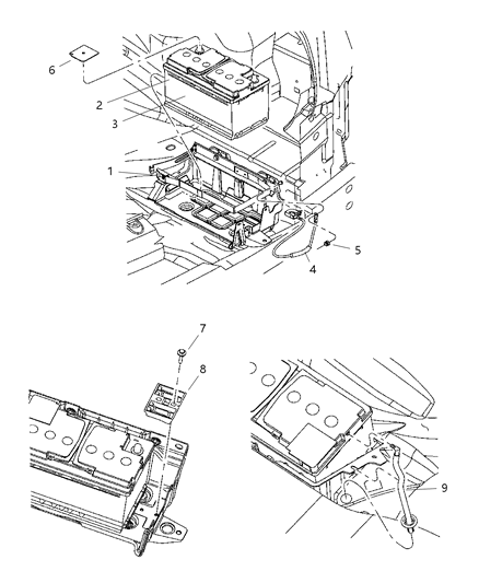 2005 Chrysler 300 Battery & Tray Diagram