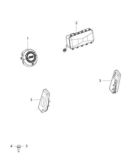 2019 Jeep Wrangler Air Bags Front Diagram