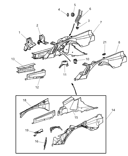 2008 Chrysler Crossfire Bracket-Suspension CROSSMEMBER Diagram for 5142535AA