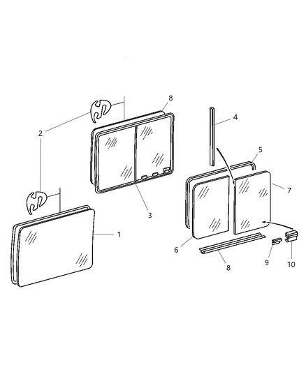 2003 Dodge Sprinter 3500 WEATHERSTRIP-Side Panel Vent Diagram for 5133534AA