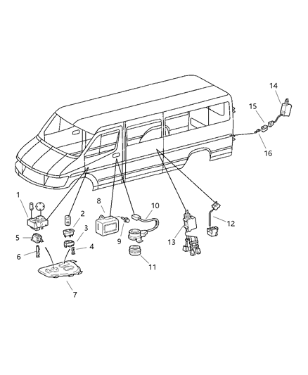 2005 Dodge Sprinter 2500 Switches - Doors Diagram