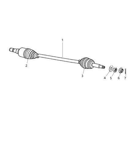 2004 Chrysler Pacifica Shaft - Rear Axle Diagram