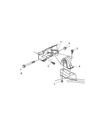 2005 Jeep Wrangler Bracket-Engine Mount Diagram for 52059696AA