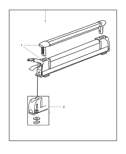 2007 Jeep Compass Ski Carrier-Roof Mount Diagram