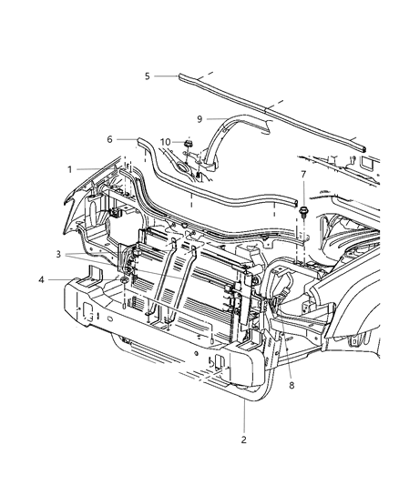 2009 Jeep Commander Radiator Support Diagram