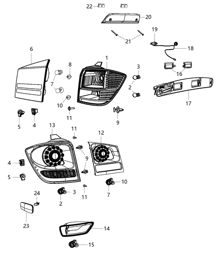 2011 Dodge Journey Lamps - Rear Diagram