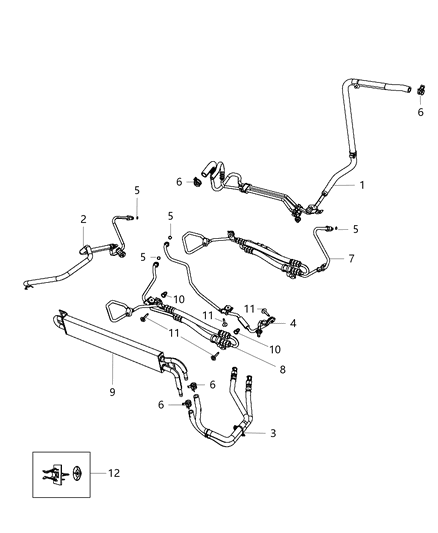 2014 Jeep Grand Cherokee Hose-Power Steering Pressure Diagram for 5154470AB